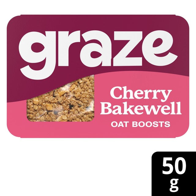 Graze Cherry Bakewell flapjack snack bar 50g, UK version