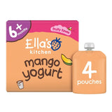 Ella's Kitchen organic mango Greek style yogurt baby food pouch 4 x 90g - British product