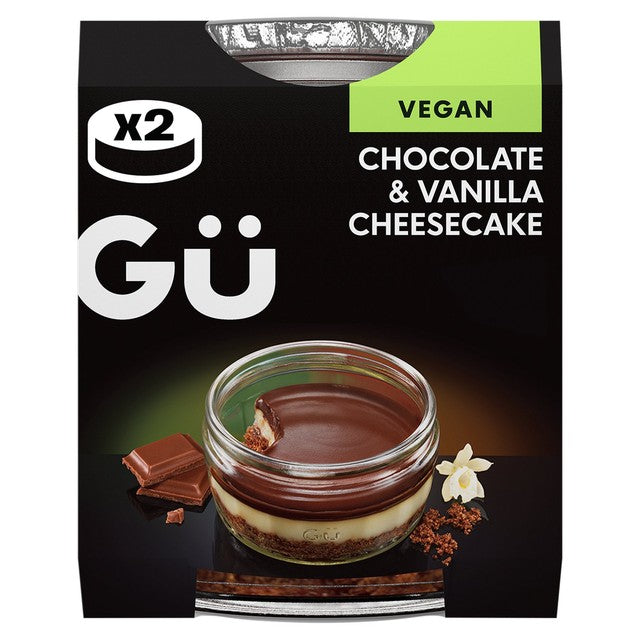 Gü plant chocolate and vanilla cheesecake dessert 2 x 82g, UK version