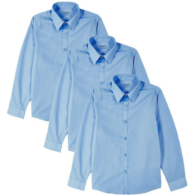M&S boys blue school shirts size 13-14 years, imported from the UK