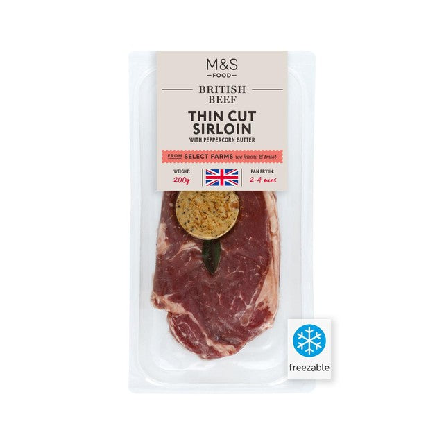 M&S Sirloin Steak with Peppercorn Butter 200g imported from the UK