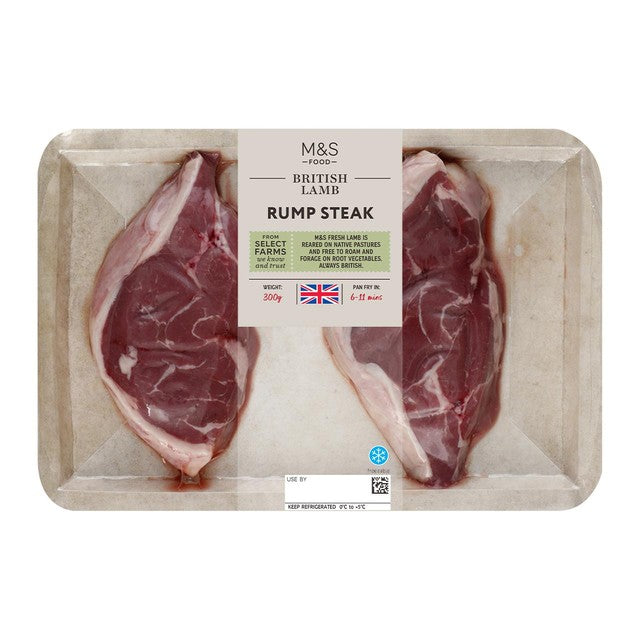 M&S lamb rump steak 300g, imported from the UK