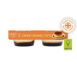 M&S creme caramel dessert with vanilla custard, imported from the UK