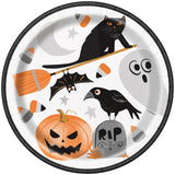 Unique Party Bats & Boos Halloween paper plates 22.86cm - British product