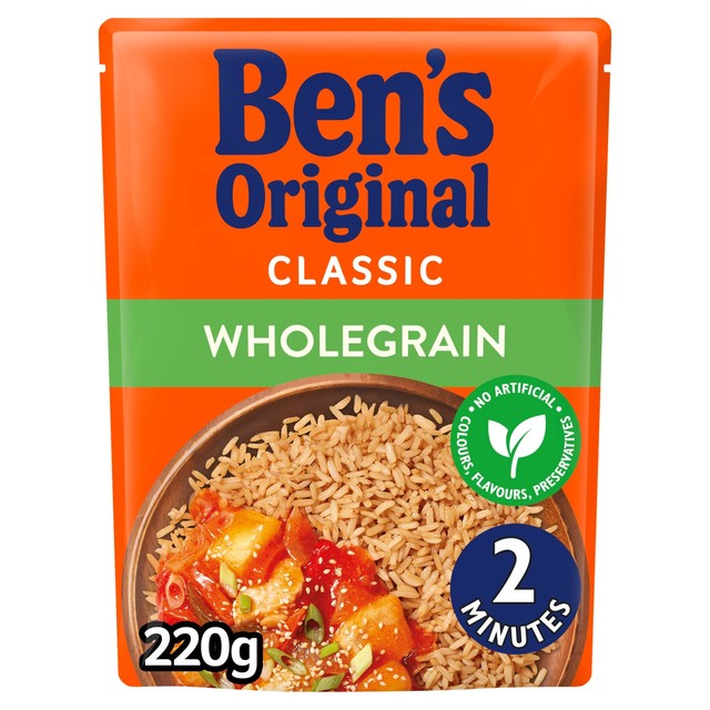 Ben's Original Wholegrain Microwave Rice 220g - British product