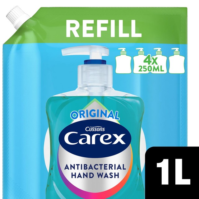 Carex Original Antibacterial Hand Wash Refill Pouch 1L - British product