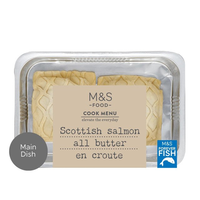 M&S Scottish Salmon En Croute 380g, imported from the UK