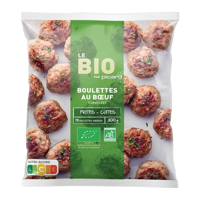 Picard organic beef meatballs 300g, imported from the UK