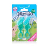 Brush-Baby chewable silicone baby toothbrush, double pack - British product