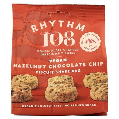 Rhythm 108 Swiss Vegan Hazelnut Chocolate Chip Biscuits 135g