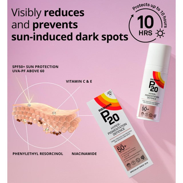 Riemann P20 Hyperpigmentation Face SPF 50+ sun cream 50ml, imported from the UK