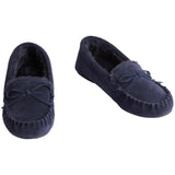 M&S suede moccasin slippers Midnight Navy size 3, imported from the UK