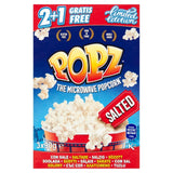 Popz salted microwave popcorn 3 x 90g, imported from the UK