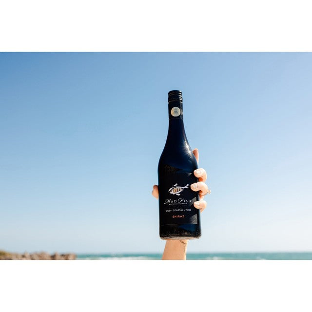 Mad Fish Shiraz red wine 75cl, imported from the UK