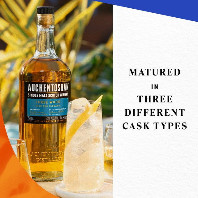 Auchentoshan Three Wood single malt Scotch whisky 70cl - British product