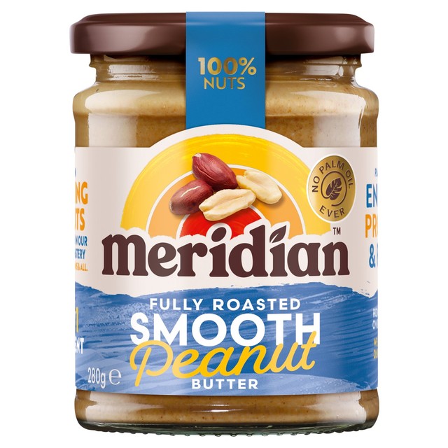 Meridian smooth no salt peanut butter 280g, imported from the UK