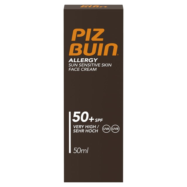 Piz Buin Allergy Sun Sensitive Skin Face Cream SPF50+ 50ml, imported from the UK