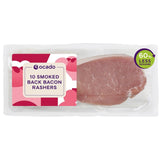 Ocado smoked back bacon rashers 300g, imported from the UK