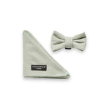 Cocopup London sage tweed dog bandana and bow tie set - British product