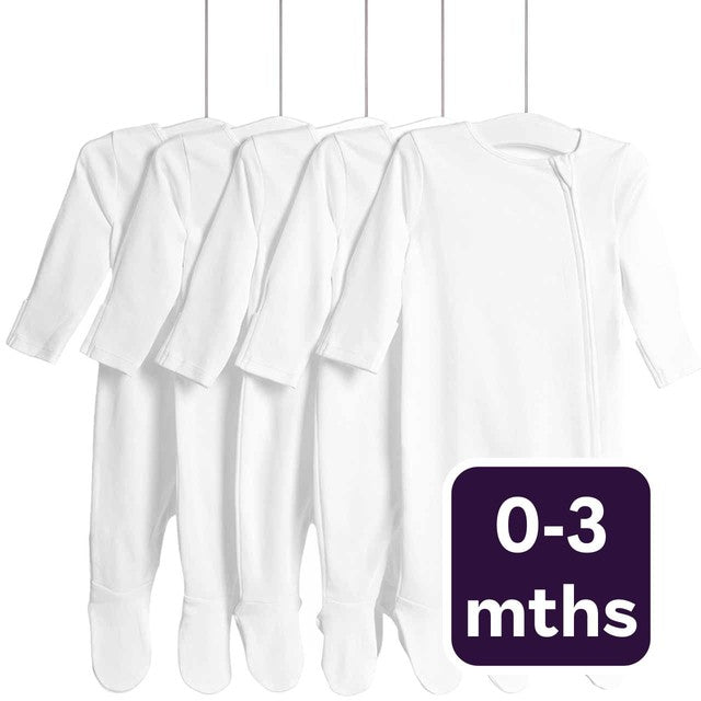 M&S baby sleepsuit white 0-3 months, imported from the UK