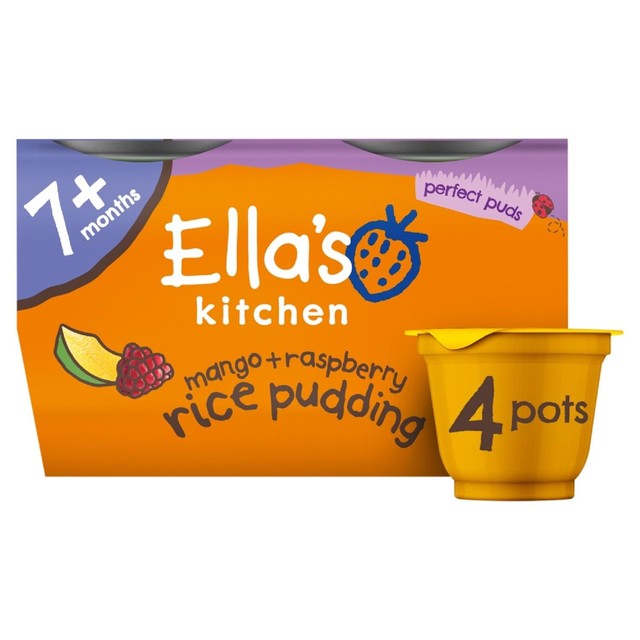 Ella's Kitchen mango and raspberry rice pudding baby pot 80g - British product