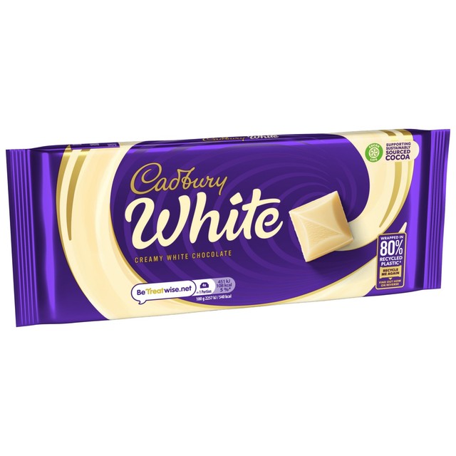 Cadbury white chocolate bar 180g - British product