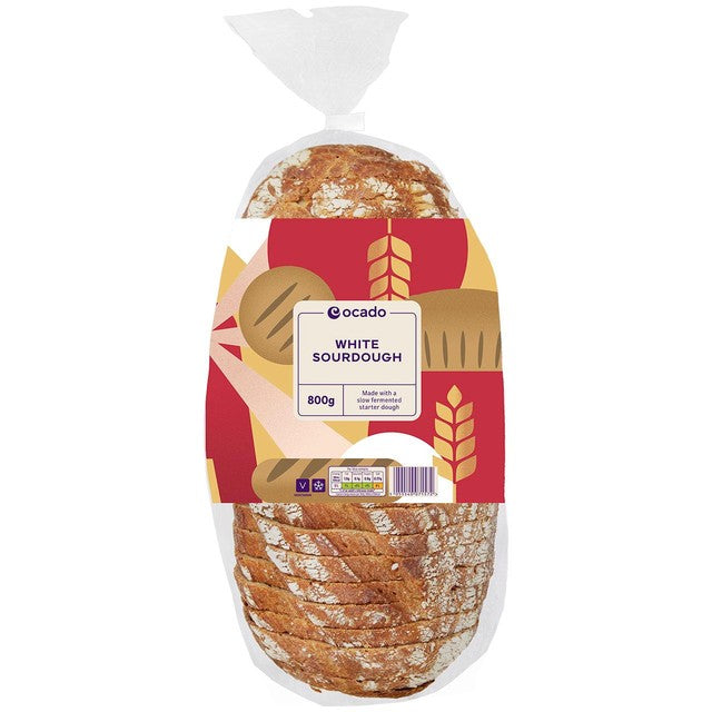 Ocado White Sourdough Bread 800g, imported from the UK