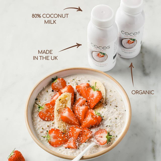 COCOS organic strawberry coconut kefir 200ml - British product