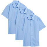 M&S Boys School Slim Fit Shirts Blue 4-5 Years 3 Pack, imported from the UK