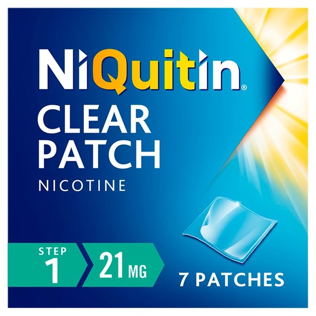 NiQuitin CQ 21mg Clear Patch Step 1, imported from the UK