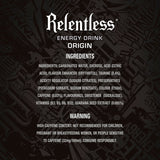 Relentless Origin energy drink 4 x 500ml, imported from the UK