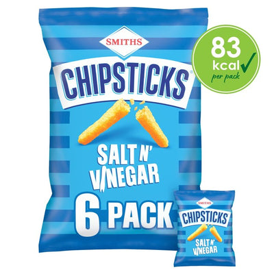 Smiths Chipsticks Salt & Vinegar Multipack Crisps 6 x 17g