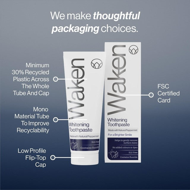 Waken Whitening Toothpaste PepperMint 75ml (British brand)