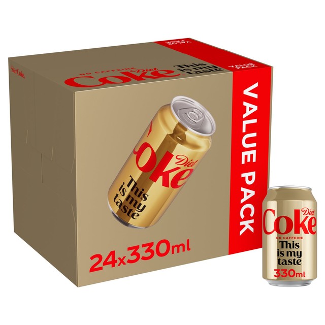 Coca-Cola Diet Coke No Caffeine cola 24 x 330ml - British product