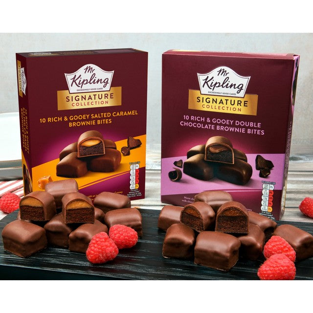 Mr Kipling chocolate caramel brownie bites 10 pack, imported from the UK