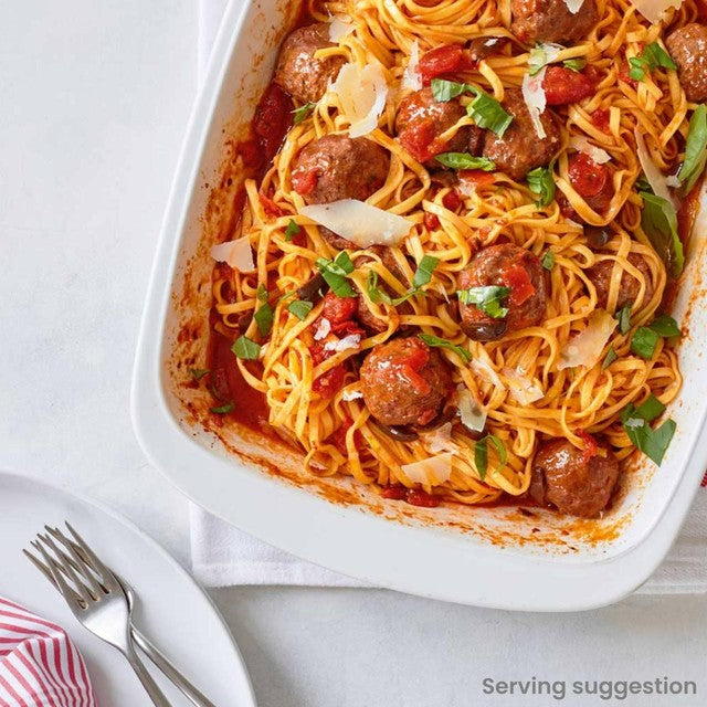 Ocado organic beef meatballs 12 pack 336g, imported from the UK