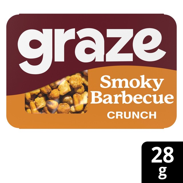 Graze Smoky BBQ Crunch pulses and corn snack 28g, UK version
