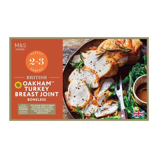 M&S British Oakham turkey breast joint frozen 500g, imported from the UK