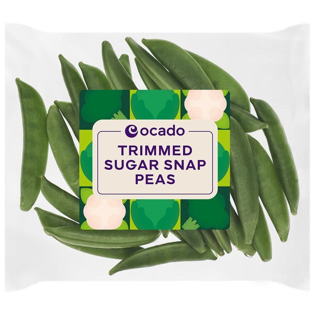 Ocado Trimmed Sugar Snap Peas 150g, imported from the UK