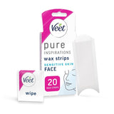 Veet face wax strips 20 strips (British brand)