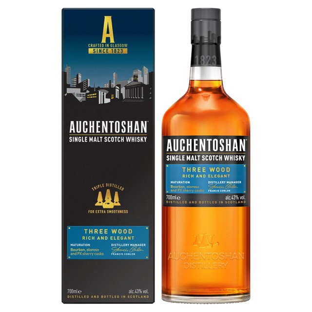Auchentoshan Three Wood single malt Scotch whisky 70cl - British product