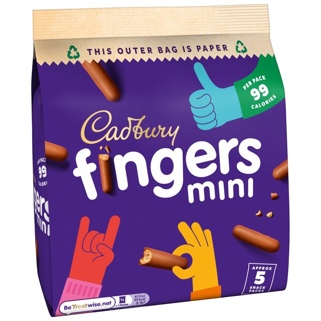 Cadbury Mini Fingers chocolate biscuit bars 96.5g - British product