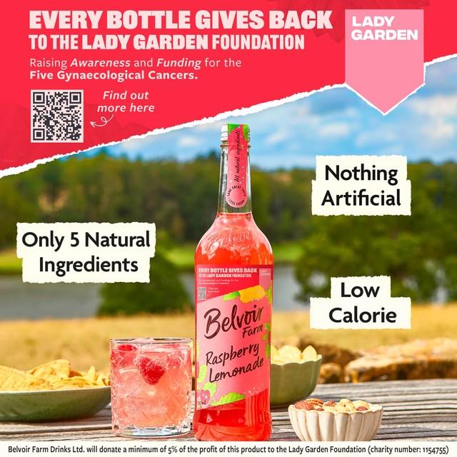 Belvoir raspberry lemonade drink 750ml - British product