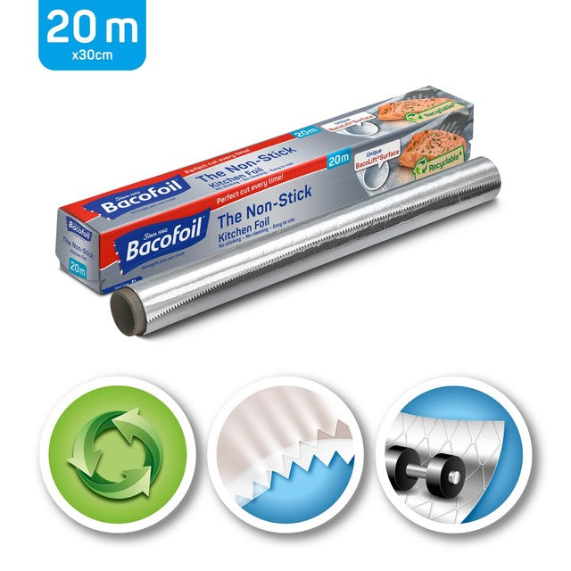 Bacofoil Non-Stick Kitchen Foil 20m x 30cm - British product