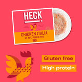 Heck Chicken Italia burgers 228g, UK version