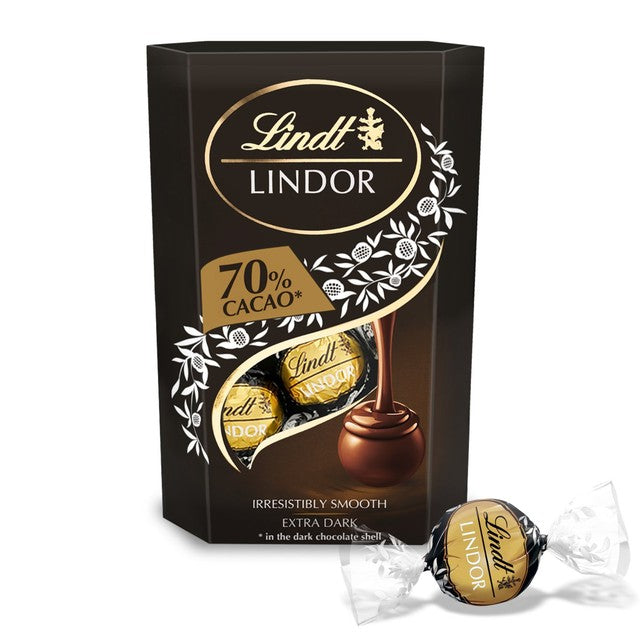 Lindt extra dark chocolate truffles 200g box, UK version