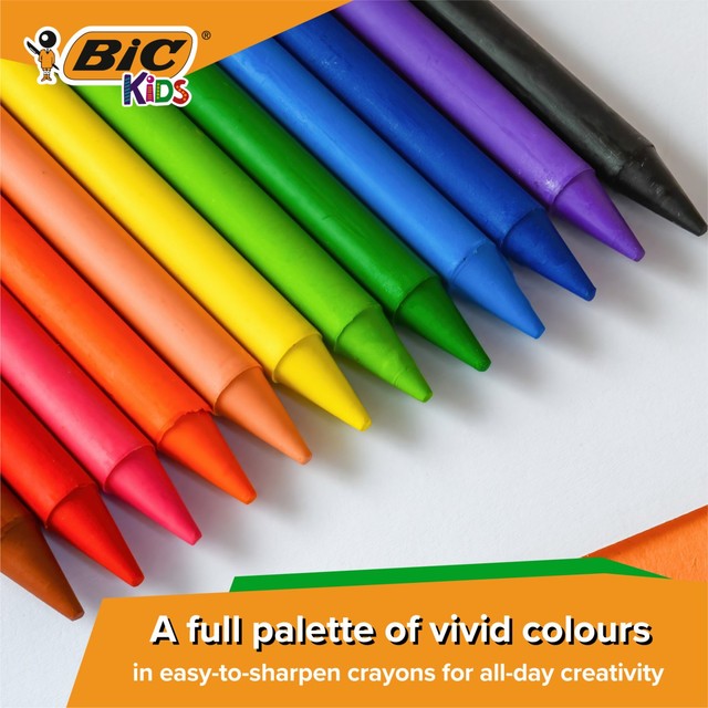 BIC Kids Plastidecor crayons assorted colours 12 pack - British product