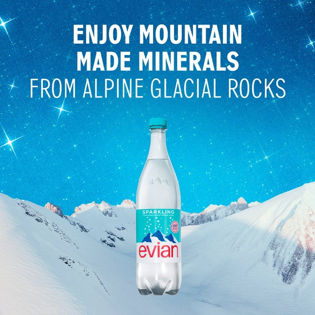 Evian sparkling natural water 1L - British product