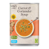 M&S carrot and coriander soup 400g, imported from the UK