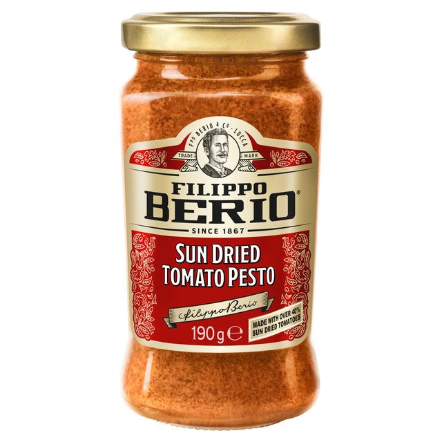 Filippo Berio sun-dried tomato pesto 190g jar - British product